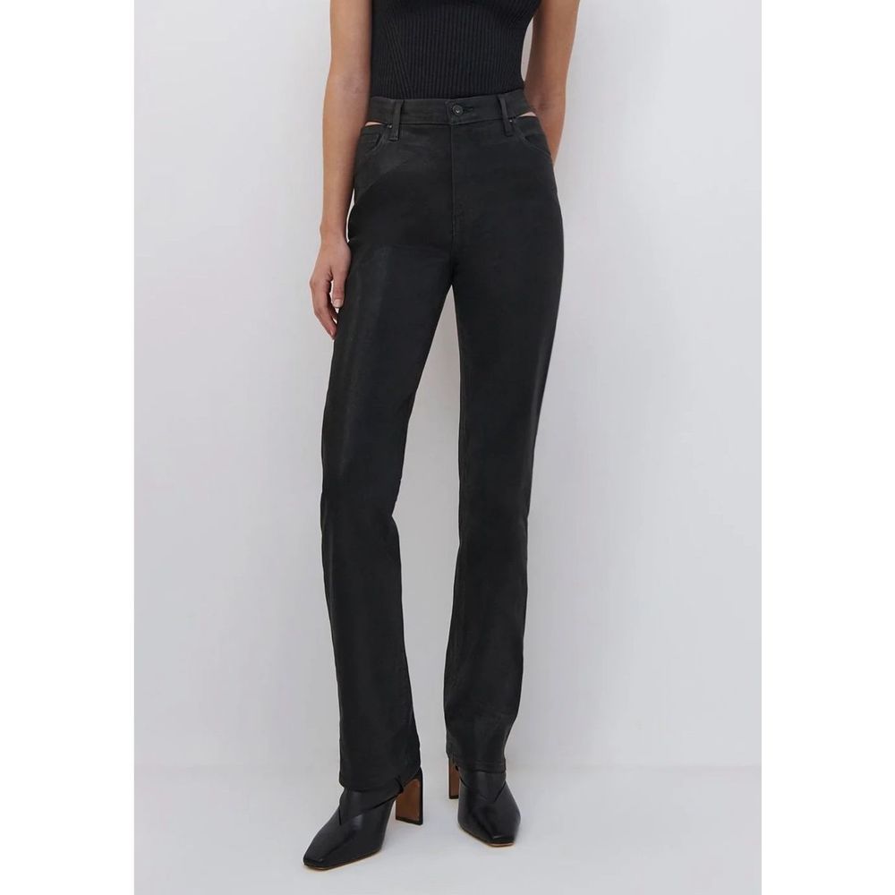 Simkhai Amelia Straight Leg Denim Coated Black Size 31